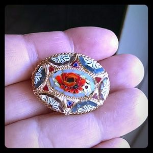 Vintage Italy Micro Mosaic Brooch